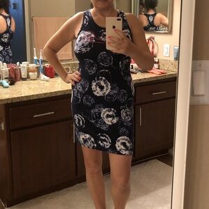 FILA Navy and White Tie-Dye Sleeveless Dress with Lycra